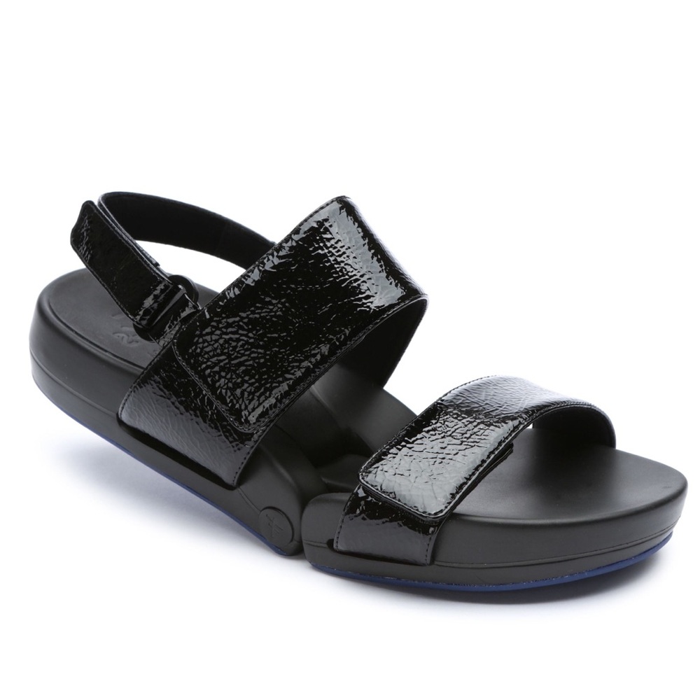 Figs by Figueroa Figulous black patent leather futuristic chunky sole sandals 11
